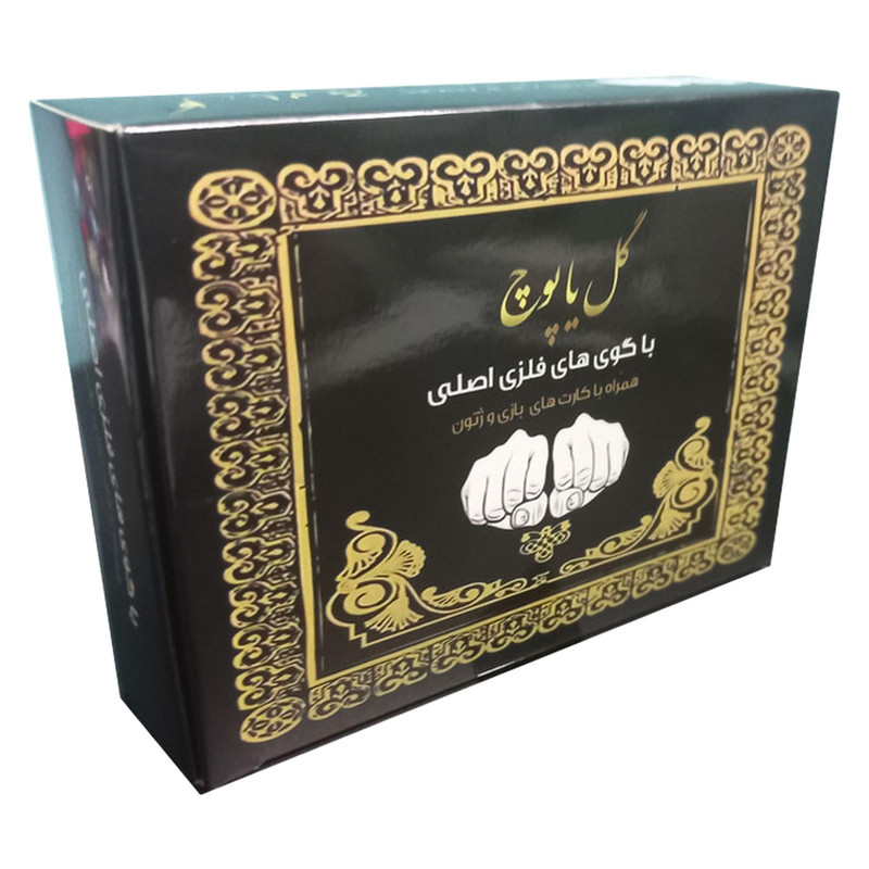 بازی فکری مهره‌ای گل یا پوچ با 4 گوی فلزی اصلی، 16 کارت بازی، ژتون شیر یا خط، مناسب 2 تا 20 نفر، درجه سختی آسان، مدت زمان کمتر از یک ساعت، سبک سنتی ایرانی و حدس زدنی
