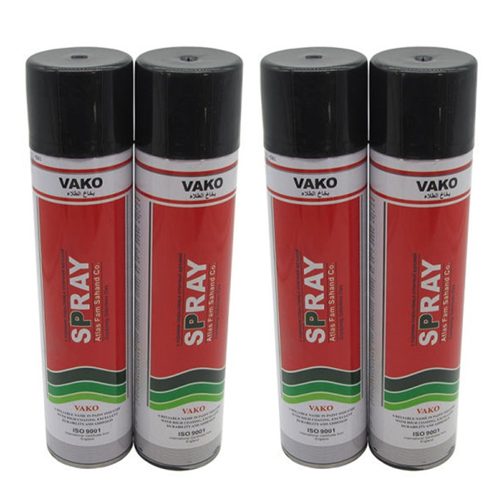 اسپری رنگ مشکی واکو مدل 300ML حجم 1.200 لیتر بسته 4 عددی