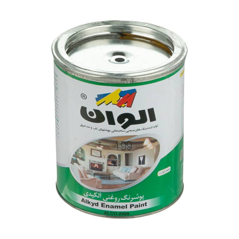 رنگ روغنی مشکی الوان مدل ALCO-2009 حجم 1000 میلی لیتر