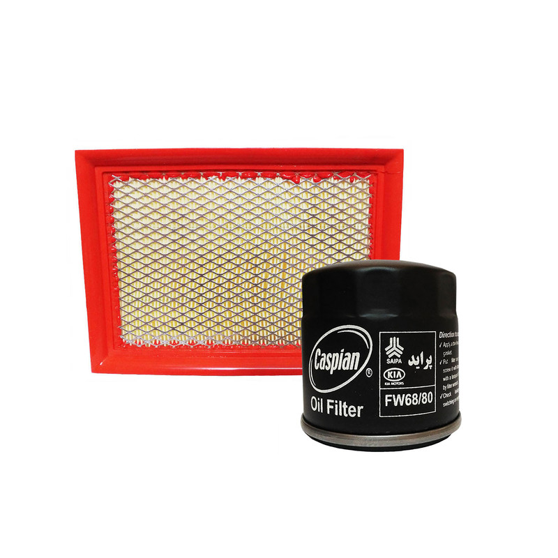 فیلتر هوای خودروی کاسپین مدل 21996880FL به همراه فیلتر روغن مناسب برای پراید 141