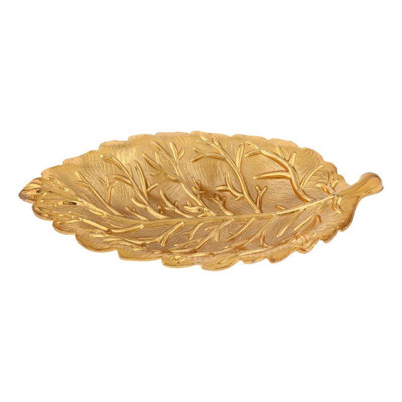 ظرف سرو فلزی دسرخوری طرح برگ فانتزی زارا گیفت مدل خرماخوری کد ZR09 با طراحی مدرن، مناسب سرو خرما و تنقلات، ساخت ایران و قابل شست‌وشو با دست