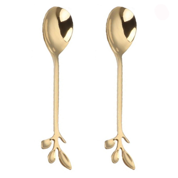 قاشق چای خوری مدل گلبرگ بسته دو عددی