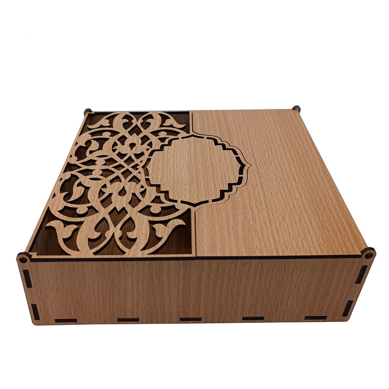 جعبه هدیه طرح اسلیمی و ترنج و برگ مدل A1157-062121