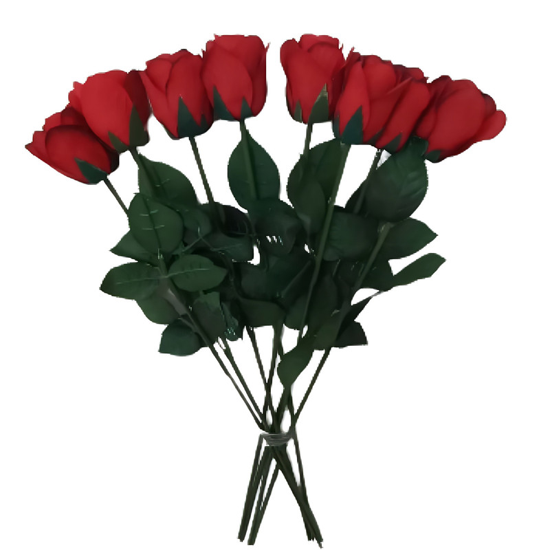 گل مصنوعی مدل رز لب مشکی مجموعه 8 عددی