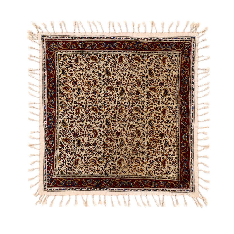 رومیزی مدل قلمکار سرو سایز 60x60 سانتی‌متر