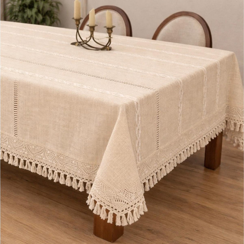 رومیزی مدل لینن سایز 140x140 سانتی‌متر